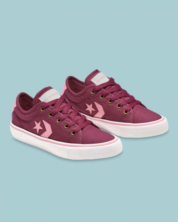 Converse Star Replay Bordeaux Sko Danmark - Converse Lave Sneakers Børn - 83704TBMR